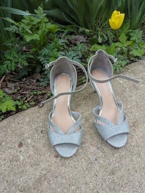 Kelly And Katie Sparkly Silver Heels